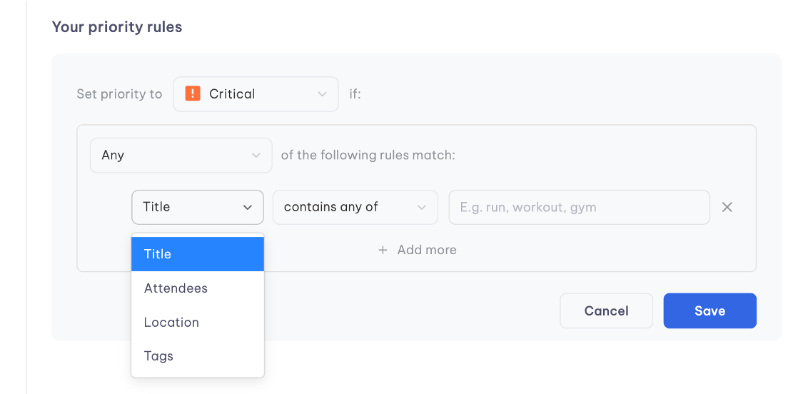 Configure a priority rule