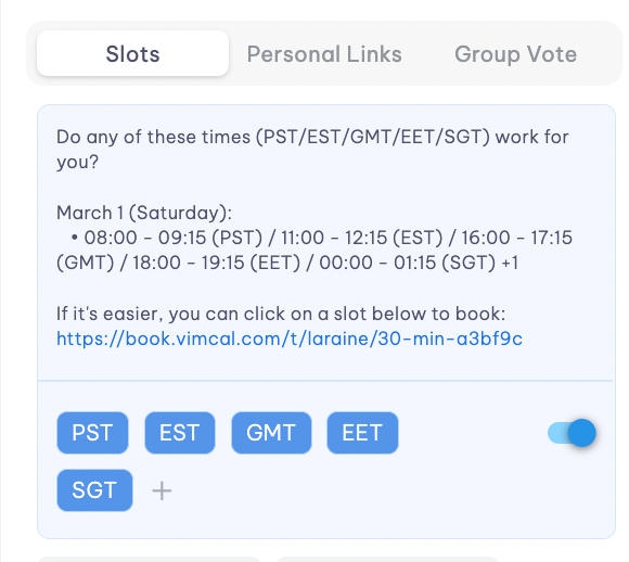 Multiple timezones added