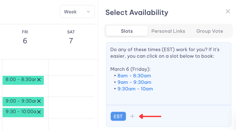Add timezone button