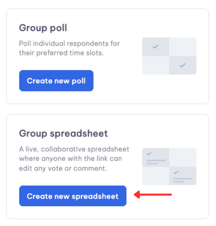 Create new spreadsheet