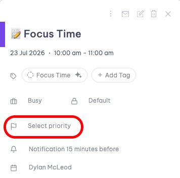 Priority event preview