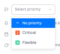Select priority