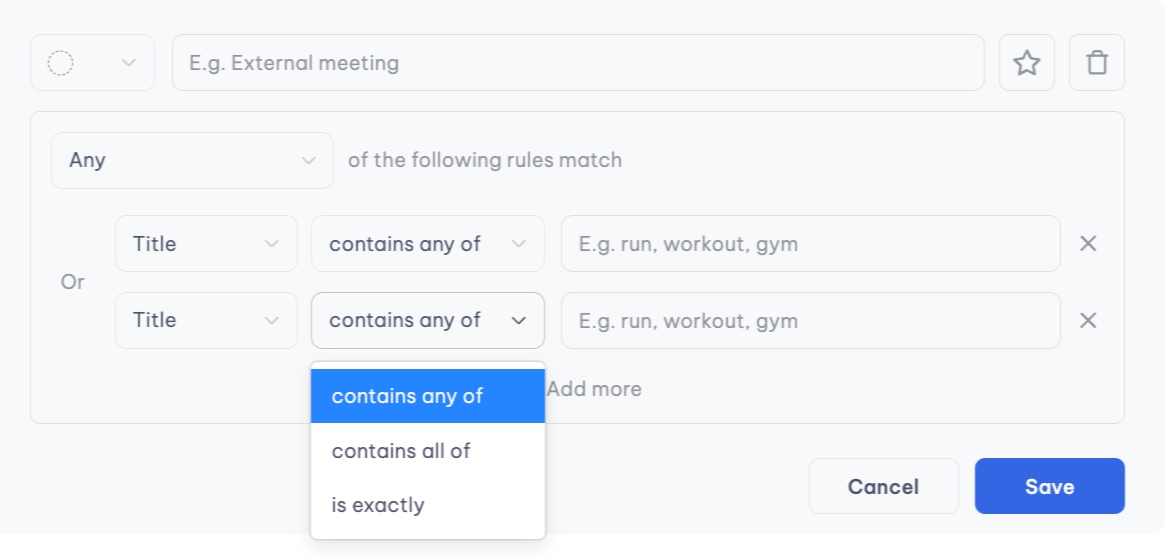 Auto-tag rule options