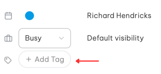 Assigning tags to events